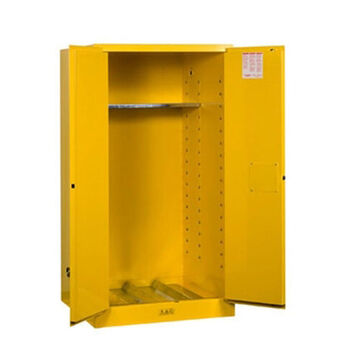 Flammable Safety Cabinet, 38 in lg, 34 in Overall wd, 65 in ht, Steel, Yellow