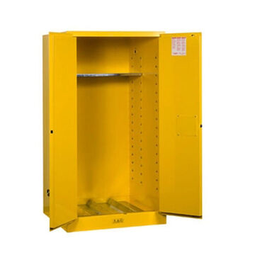 Armoire de sécurité inflammable, 38 pouce lg, 34 pouce hors tout, 65 pouce ht, acier, jaune