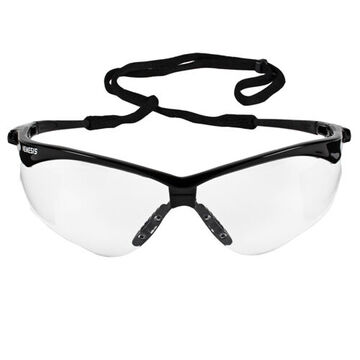 Safety Glasses, Universal, Anti-Fog, Clear, Wraparound, Black