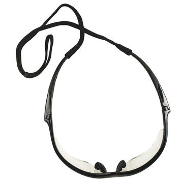 Safety Glasses, Universal, Anti-Fog, Clear, Wraparound, Black