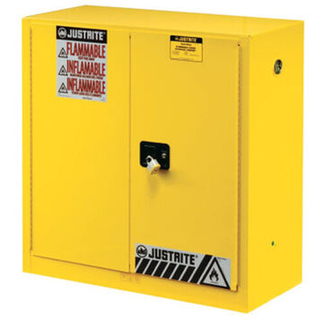 Self-Closing Safety Cabinet, 45 in Overall wd, 18 ga Steel, Yellow