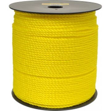 Jumbo Reel Rope, 1/4 in dia, 1300 ft lg, Yellow, Polypropylene