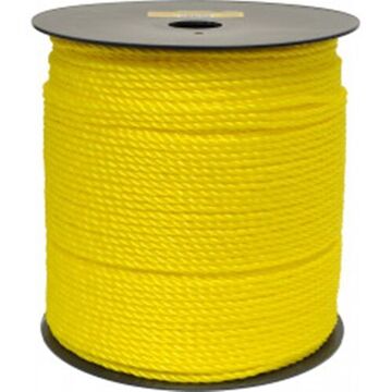 Jumbo Reel Rope, 1/4 in dia, 1300 ft lg, Jaune, Polypropylène