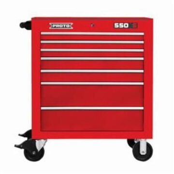 Heavy Duty Roller Cabinet, 7 Drawers, 34 in wd, 41 in ht, 25-1/4 in dp, Steel, Red