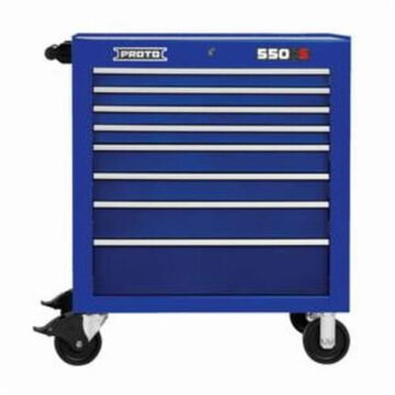 Heavy Duty Roller Cabinet, 8 Drawers, 34 in wd, 41 in ht, 25-1/4 in dp, Steel, Blue