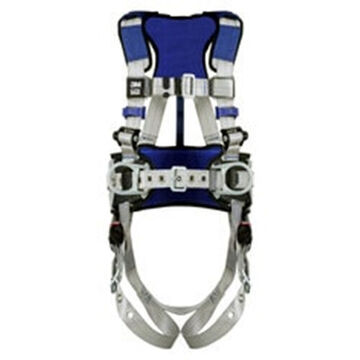 Construction, Positioning, Climbing Safety Harness, 2X, 310 lb, Gray, Polyester Strap