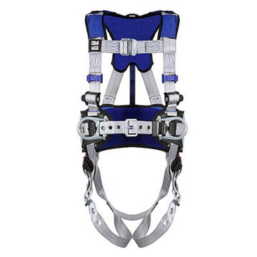 Construction, Positioning, Climbing Safety Harness, S, 310 lb, Gray, Polyester Strap