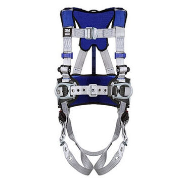 Safety Harness Climbing, Positioning, M, 310 Lb, Gray, Polyester Strap