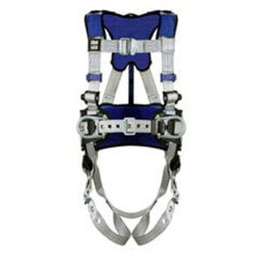 Positioning, Construction, Climbing Safety Harness, L, 310 lb, Gray, Polyester Strap