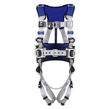 Construction, Positioning, Climbing Safety Harness, M, 310 lb, Gray, Polyester Strap