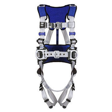 Safety Harness Positioning, Construction, 2x, 310 Lb, Gray, Polyester Strap