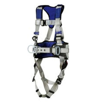 Positioning, Climbing, Construction Safety Harness, M, 310 lb, Gray, Polyester Strap
