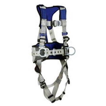 Positioning, Climbing, Construction Safety Harness, M, 310 lb, Gray, Polyester Strap