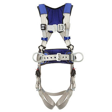 Safety Harness Climbing, Positioning, M, 310 Lb, Gray, Polyester Strap