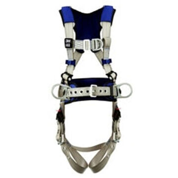 Positioning, Climbing Safety Harness, L, 310 lb, Gray, Polyester Strap