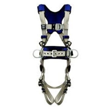 Positioning, Climbing Safety Harness, XL, 310 lb, Gray, Polyester Strap