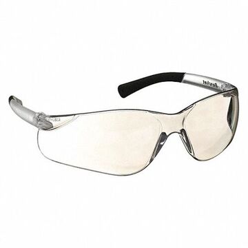Strong lightweight Safety Glasses, M, Anti-Scratch, Light Gray, Wraparound with Side Protection, Black