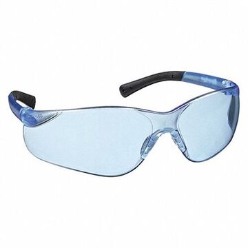 Safety Glasses, M, Anti-Scratch, Light Blue, Wraparound with Side Protection, Blue