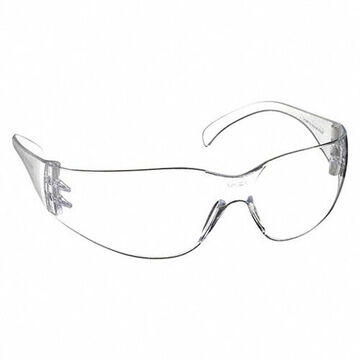 Safety Glasses, M, Anti-Scratch, Clear, Wraparound with Side Protection, Clear