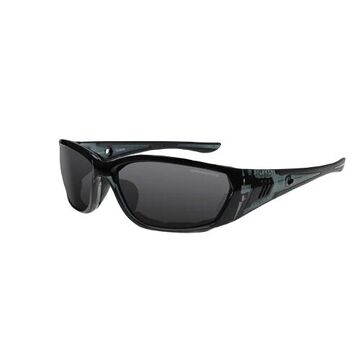 Safety Glasses, R, Hard Coated, Smoke, Full-Framed, Crystal Black