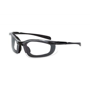 Safety Glasses, Universal, R, Anti-Fog, Clear, Framed, Crystal Black