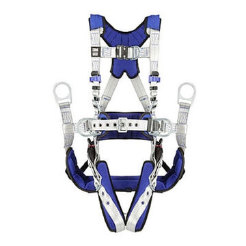 Climbing Safety Harness, M, 310 lb, Gray, Polyester Strap