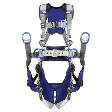 Climbing, Positioning Safety Harness, XL, 310 lb, Gray, Polyester Strap