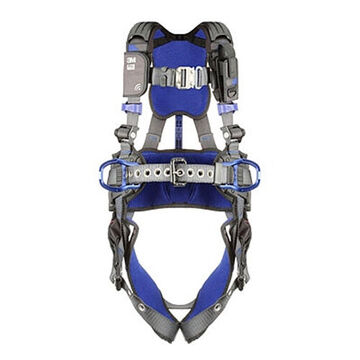 Construction, Positioning, Climbing Safety Harness, L, 310 lb, Gray, Polyester Strap