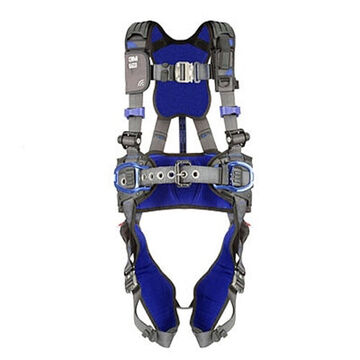 Construction, Positioning, Climbing Safety Harness, L, 310 lb, Gray, Polyester Strap