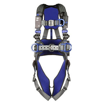 Safety Harness, Climbing, Positioning S, 310 Lb, Gray, Polyester Strap