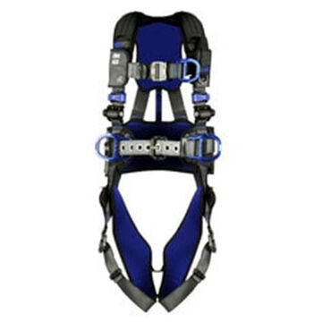 Positioning, Climbing, Construction Safety Harness, L, 310 lb, Gray, Polyester Strap