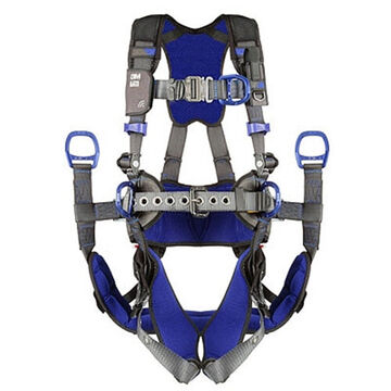 Positioning, Retrieval, Climbing Safety Harness, S, 310 lb, Gray, Polyester Strap
