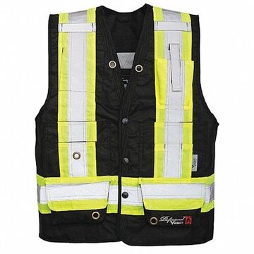 Surveyor, Flame-Resistant Safety Vest, L, Black, Solid Polyester