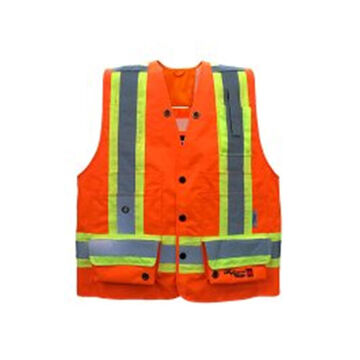 Surveyor, Flame-Resistant Safety Vest, L, Orange, Polyester