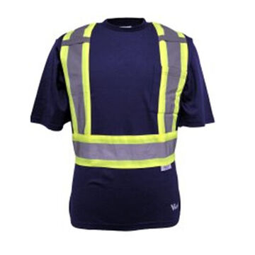 T-shirt de sécurité ultraviolet, M, Hi Viz Navy, Coton