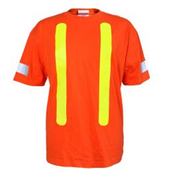 Ultraviolet Safety T-Shirt, XL, Orange, 100% Cotton