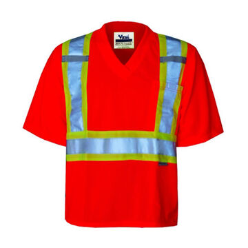 High Visibility Safety T-Shirt, 4XL, Orange, Polyester