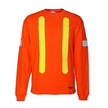 Safety T-Shirt, XL, Orange, Cotton, 2 in lg