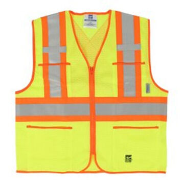 Gilet de sécurité, XL, Jaune, Polyester, Classe 2