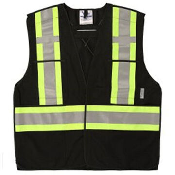 Safety Vest, L/XL, Black, Polyester
