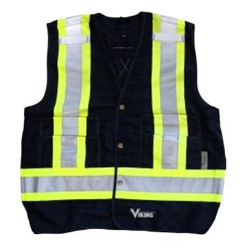 Safety Vest, 2XL/3XL, Black, Polyester, Class 2