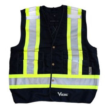 Safety Vest, L/XL, Black, Polyester, Class 2