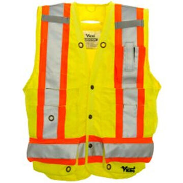 Surveyor Safety Vest, L, Hi vis Green, Polyester