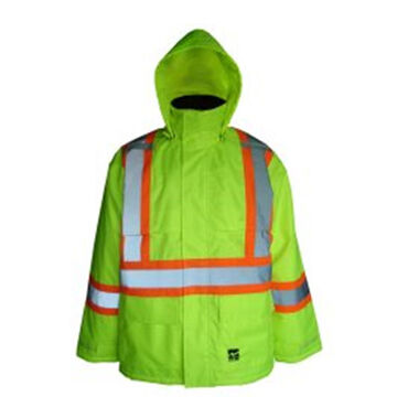 Hi-Vis, Insulated Safety Jacket, Men, L, Green, Polyester/PU, 42 to 44 in Chest