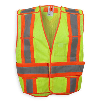 Traffic Safety Vest, Universal, Lime Green, Polyester, Class 2