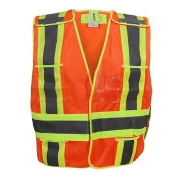 Traffic Safety Vest, Universal, Orange, Polyester, Class 2