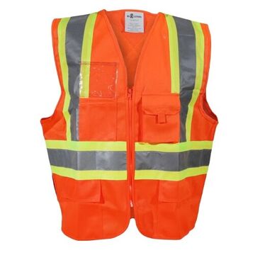 Gilet de sécurité routière, 2XL/3XL, orange, 100 % polyester, classe 2, poitrine 26-3/4 pouce