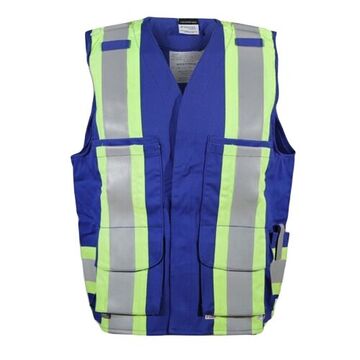 Gilet de sécurité superviseur, XL, bleu royal, polyester, poitrine 25 x 28-3/8 pouce