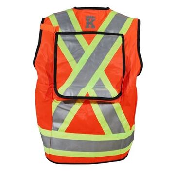 Supervisor Safety Vest, 2XL, Orange, Polyester, 26-1/8 in Chest