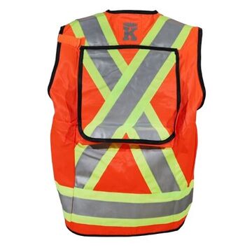 Gilet de sécurité superviseur, 2XL, orange, polyester, poitrine 26-1/8 pouce